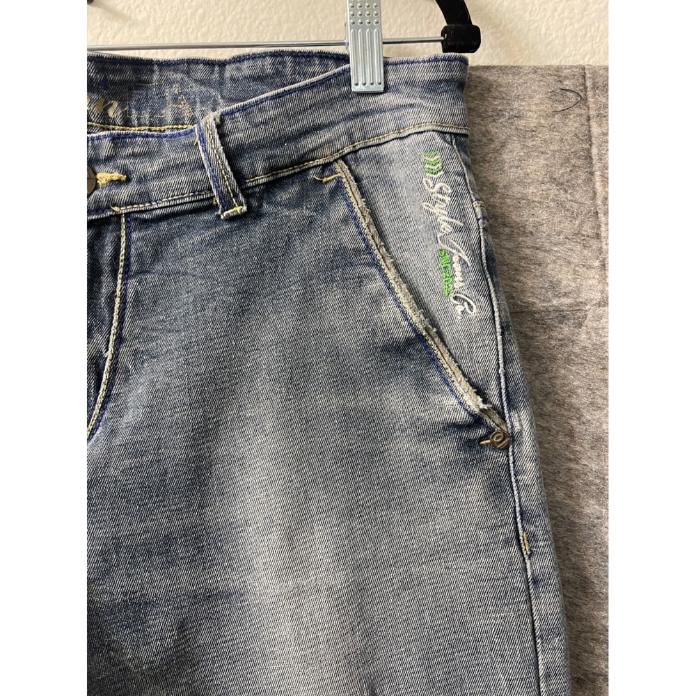 Kozan Medium Wash Straight Leg Jeans Distressed Streetwear Patches Blue 31x31 - Picture 5 of 16